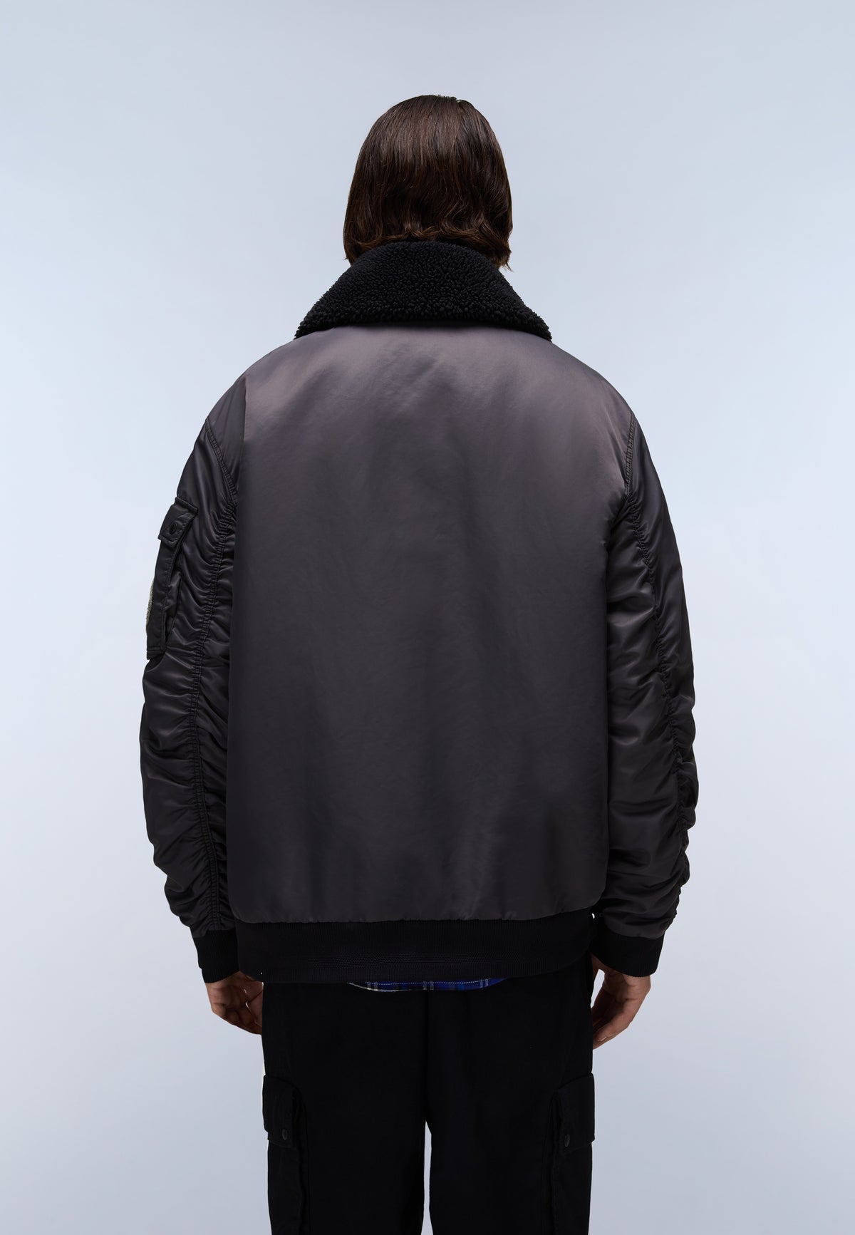Nemes Micro Curly Bomber Jacket Black - 6
