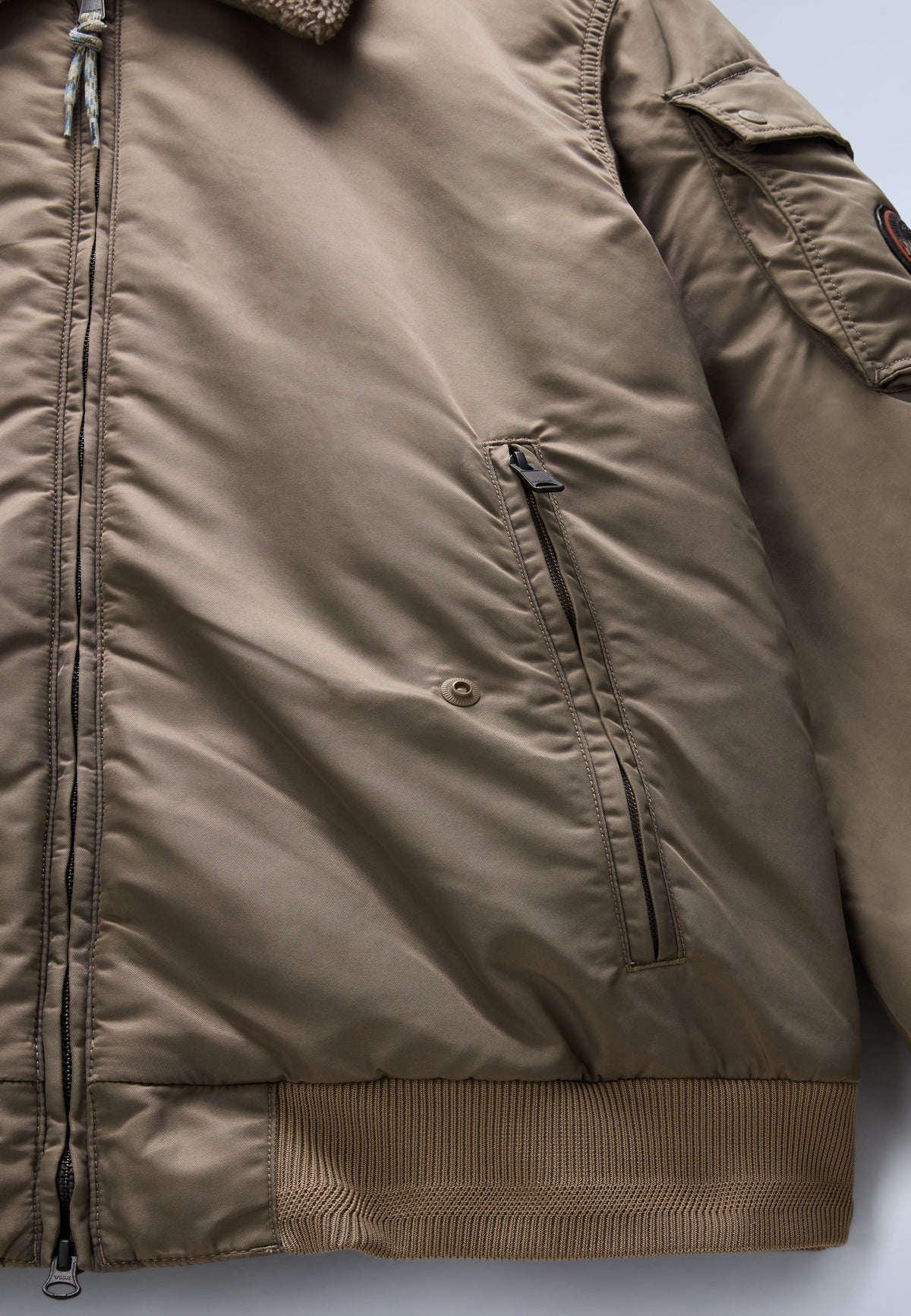 Nemes Micro Curly Bomber Jacket Light Brown - 9