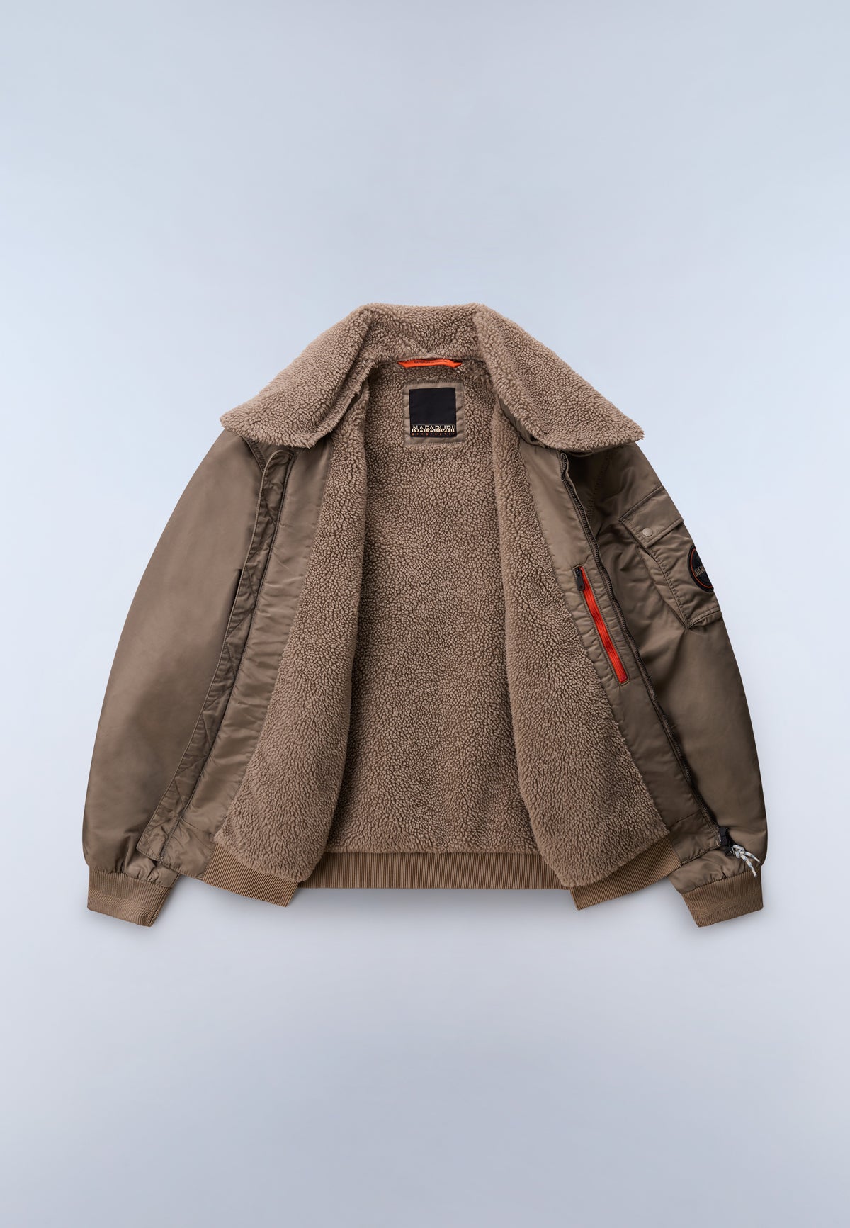 Giacca Bomber Nemes Micro Curly Beige - 9