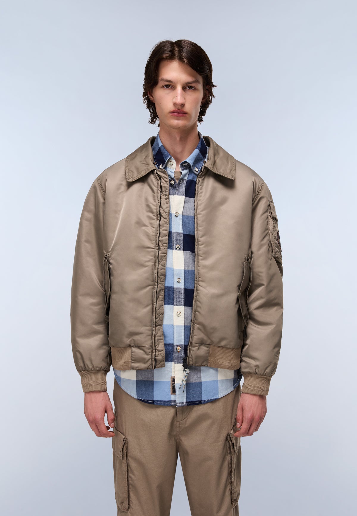 Giacca Bomber Nemes Micro Curly Beige - 4