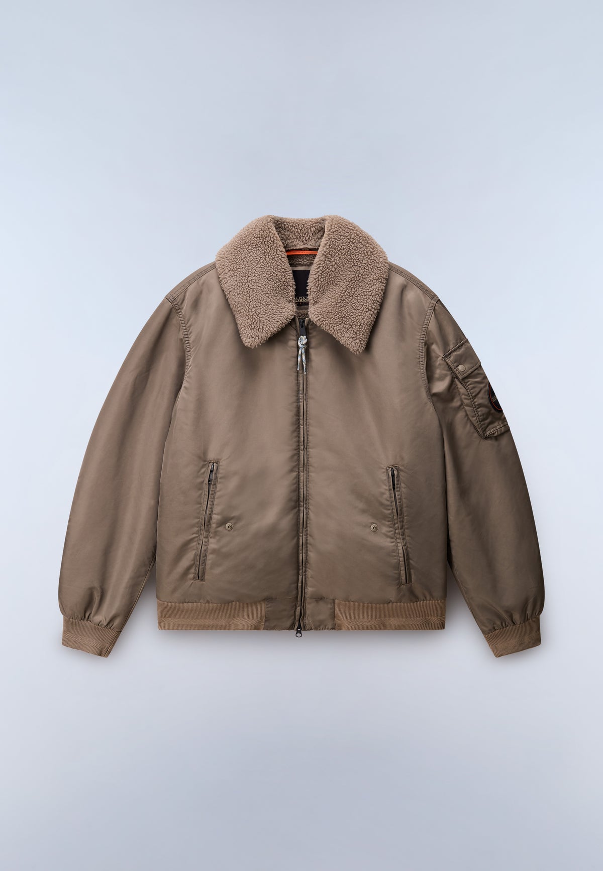 Giacca Bomber Nemes Micro Curly Beige - 1
