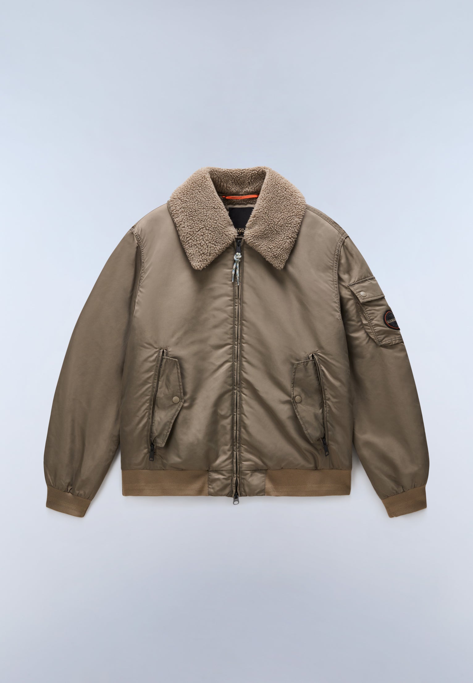Nemes Micro Curly Bomber Jacket Light Brown