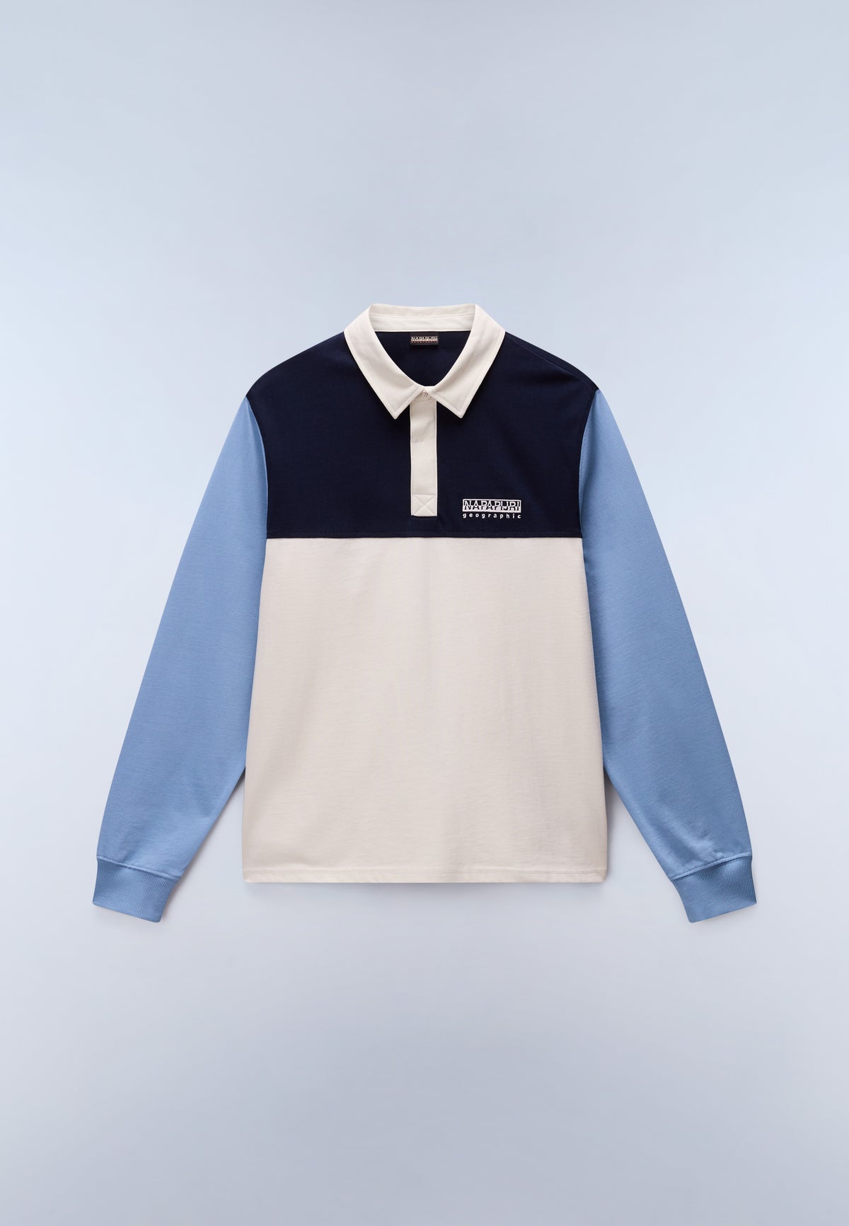 Langärmeliges Jersey-Poloshirt Mont Beige - 1