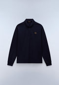 Polo a Maniche Lunghe Badge Jersey Blu Scuro - 1