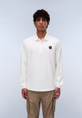 Polo a Maniche Lunghe Badge Jersey Bianco - 3