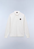 Polo a Maniche Lunghe Badge Jersey Bianco - 1