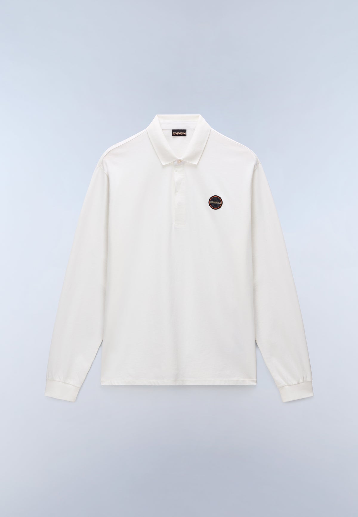 Polo a Maniche Lunghe Badge Jersey Bianco - 1