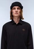 Polo a Maniche Lunghe Badge Jersey Nero - 2