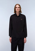Polo a Maniche Lunghe Badge Jersey Nero - 3