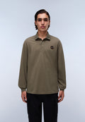 Polo a Maniche Lunghe Badge Jersey Verde Tea Leaf - 3