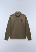 Polo a Maniche Lunghe Badge Jersey Verde Tea Leaf - 1