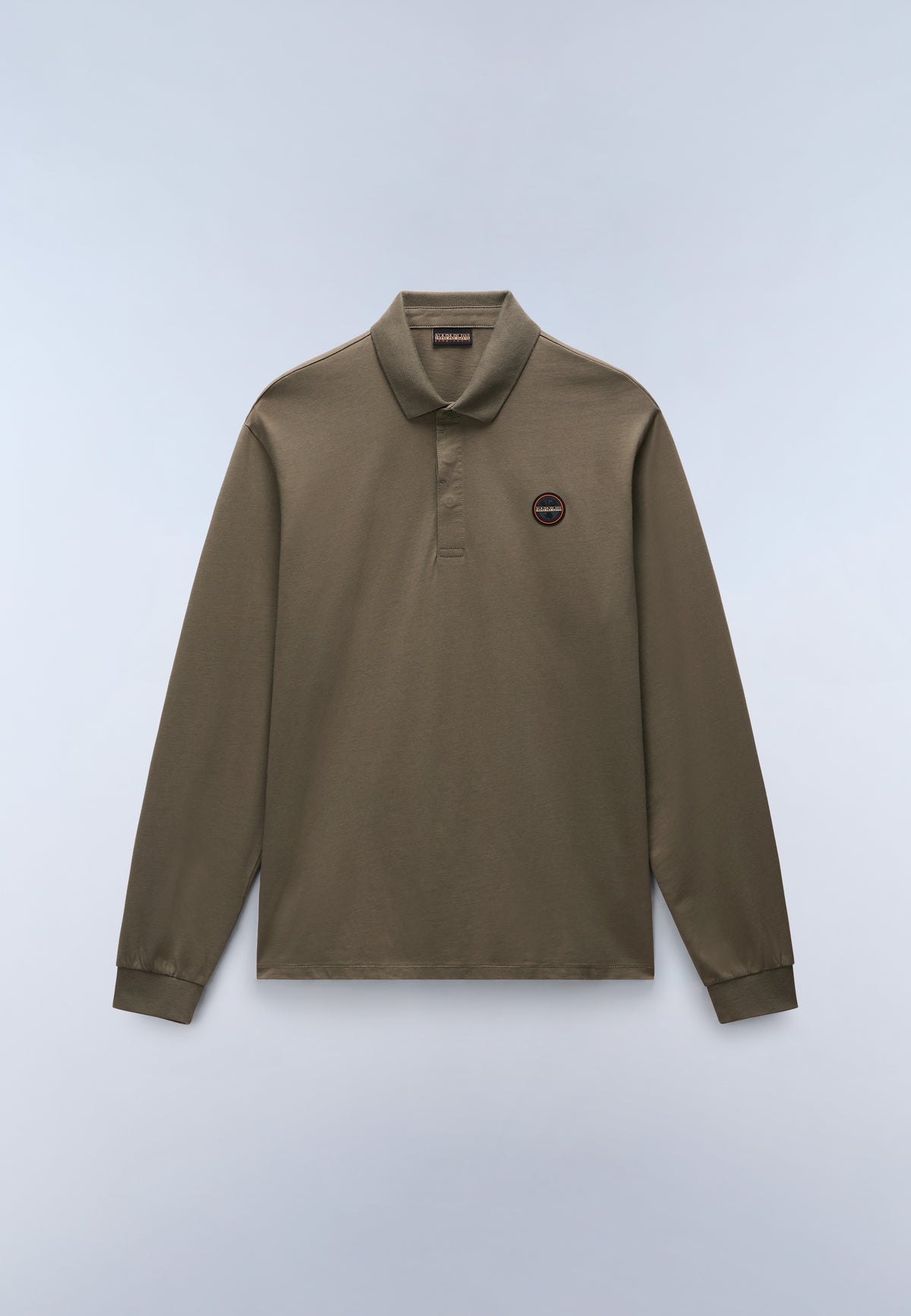 Polo a Maniche Lunghe Badge Jersey Verde Tea Leaf - 1