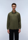 Napapijri Langärmeliges Jersey-Poloshirt Badge Grün Olive Night Herren - 3