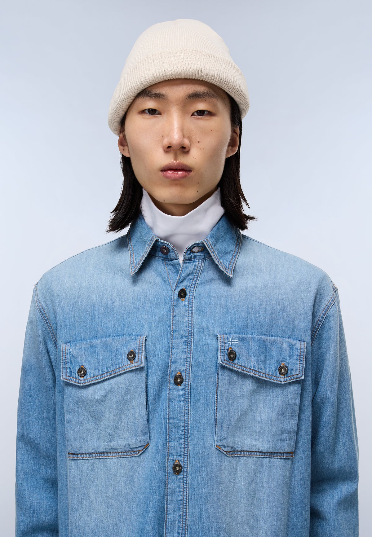 Camisa Vaquera de Manga Larga Kiene Light Blue - 2