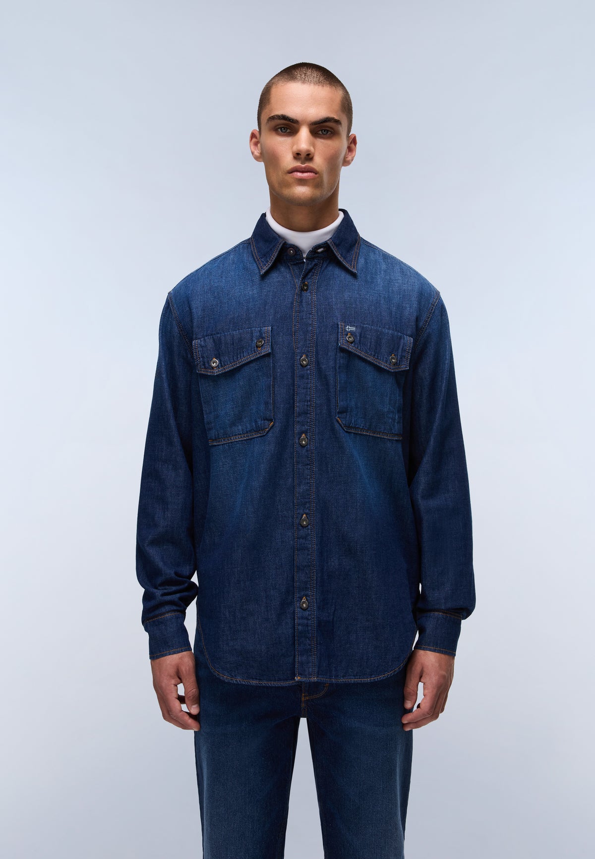 Camisa Vaquera de Manga Larga Kiene Dark Blue - 4