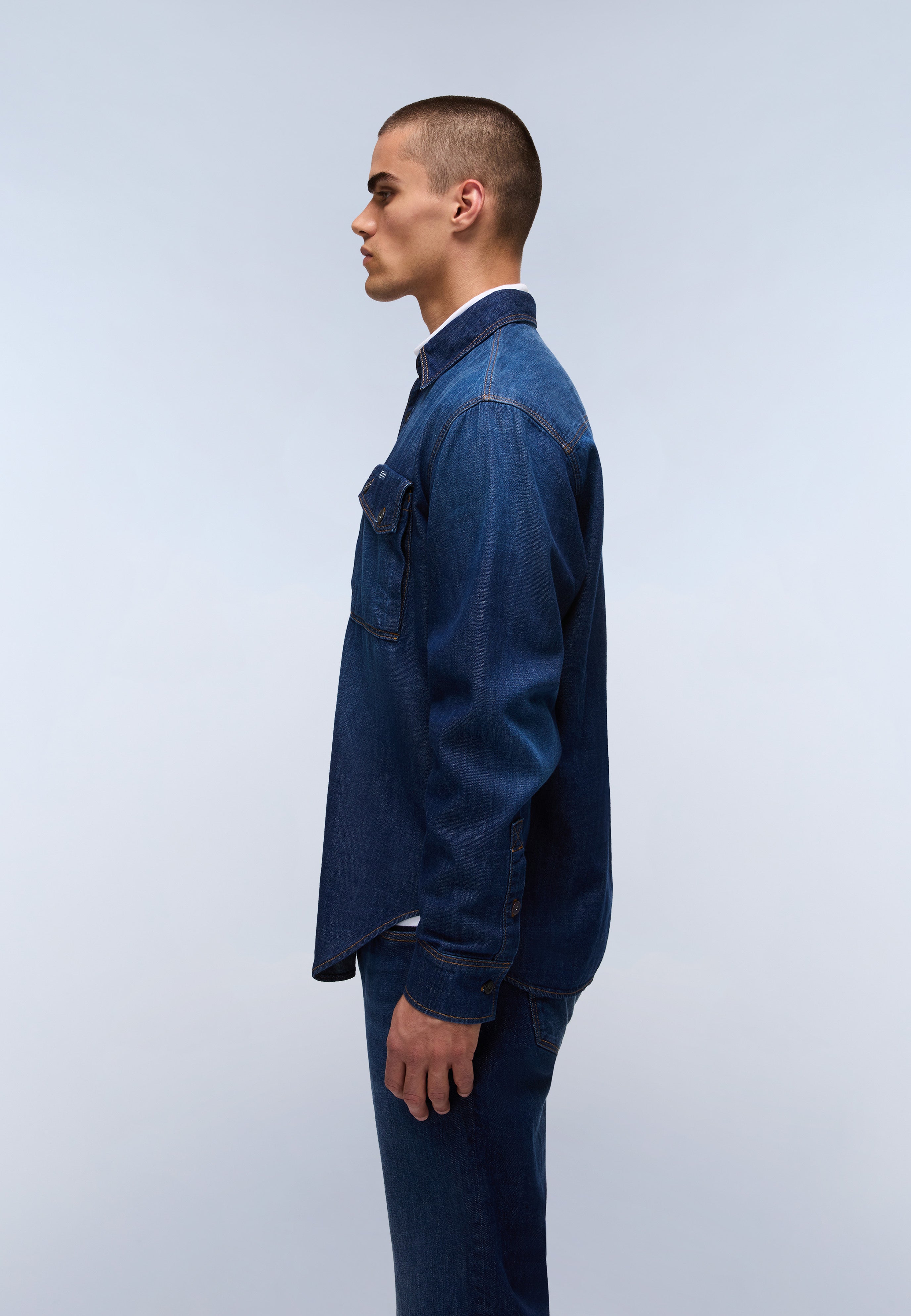 【BLUE】Denim shirt VIBISTA POCKET DENIM SHIRT | Blue | VILA®