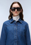 Cimonde Denim Long Sleeve Shirt Dark Blue - 2