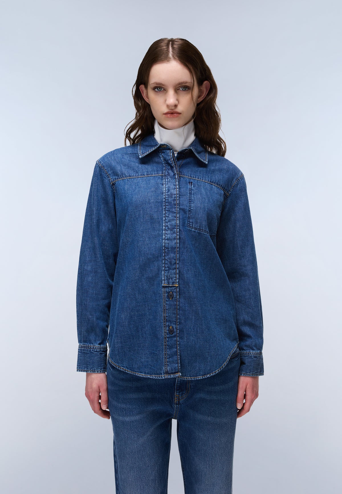 Cimonde Denim Long Sleeve Shirt Dark Blue - 4