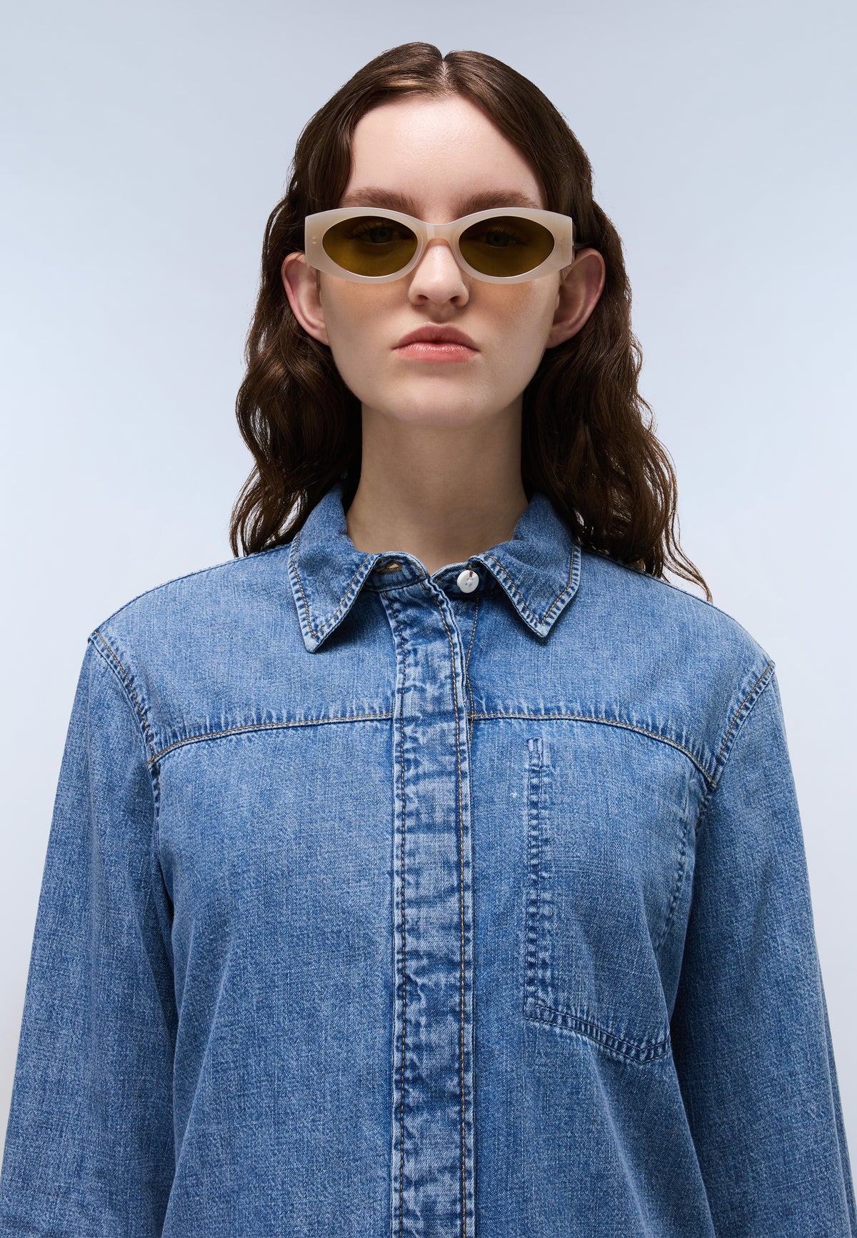 Cimonde Denim Long Sleeve Shirt Light Blue - 2