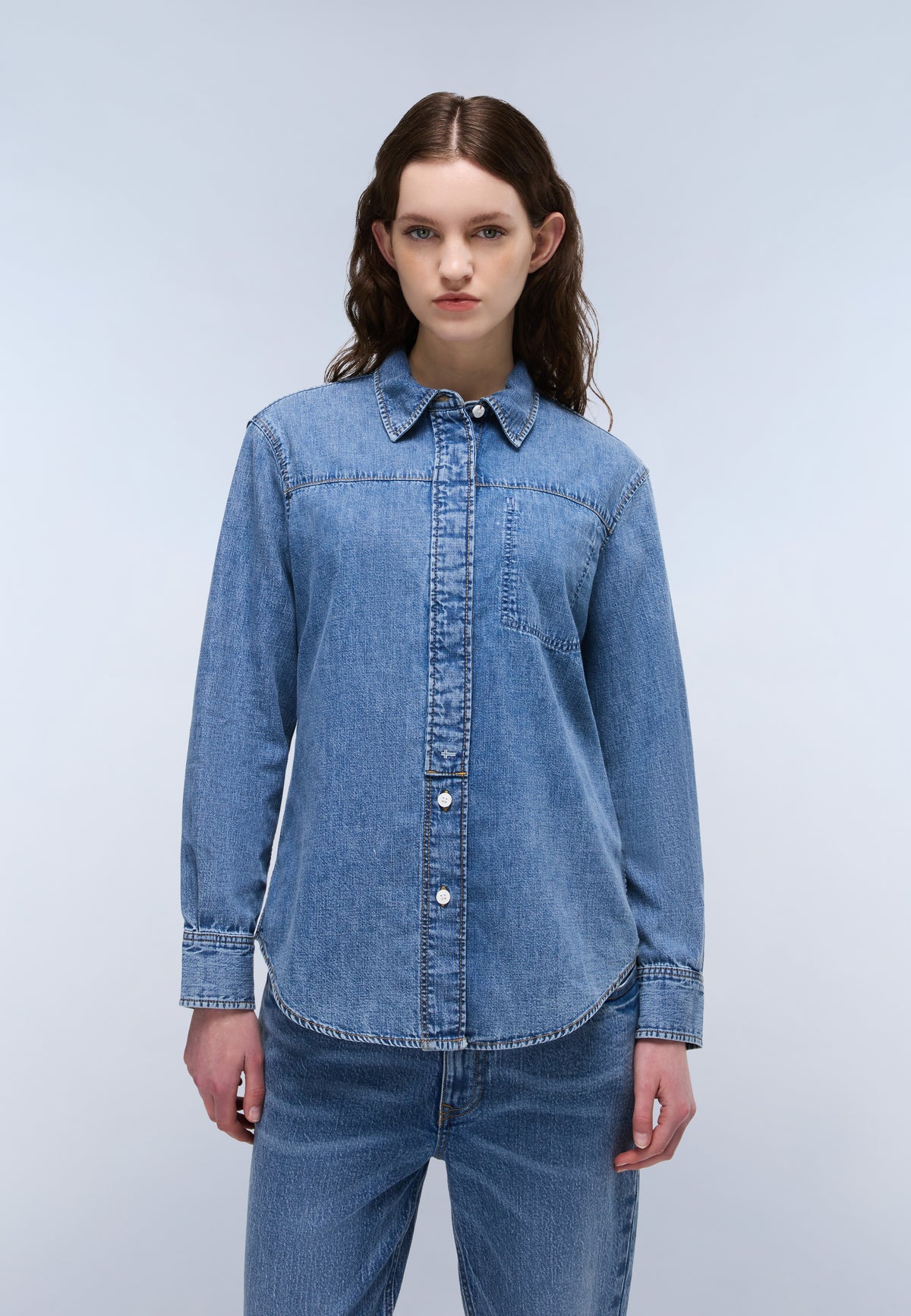 Cimonde Denim Long Sleeve Shirt Light Blue - 4