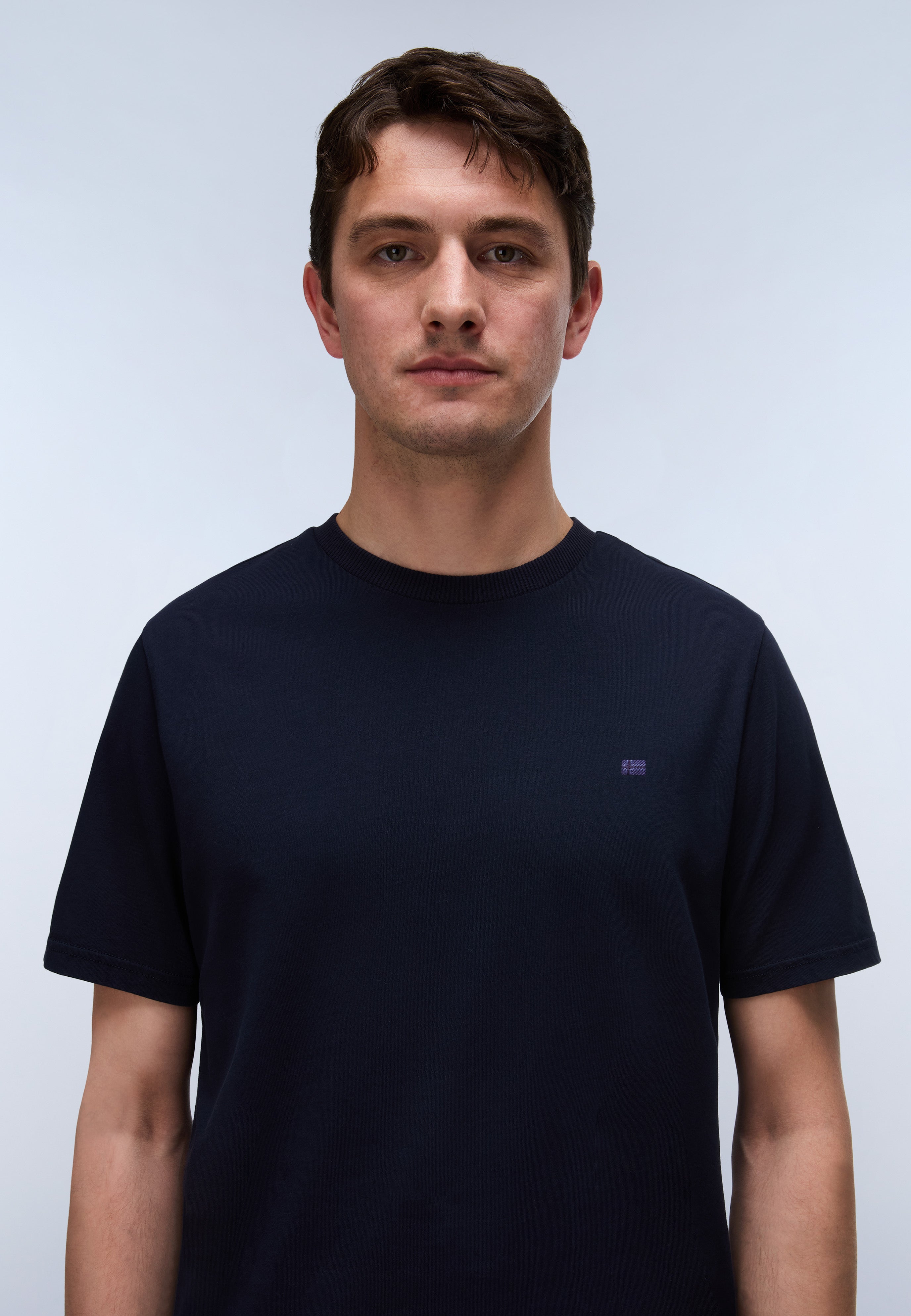 Napapijri Nedles Jersey Short Sleeve T-Shirt Men Dark Blue
