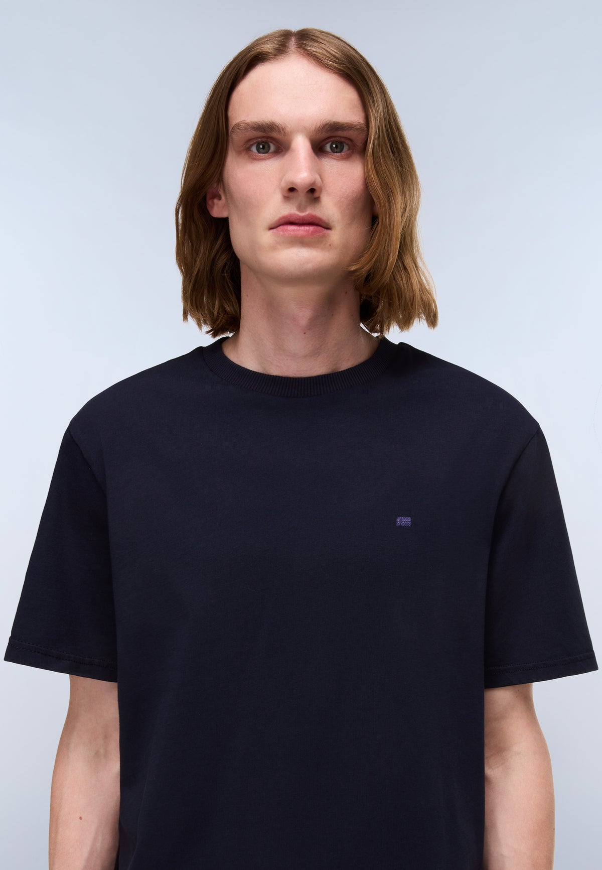T-shirt a Maniche Corte Nedles in Jersey Blu Scuro - 2