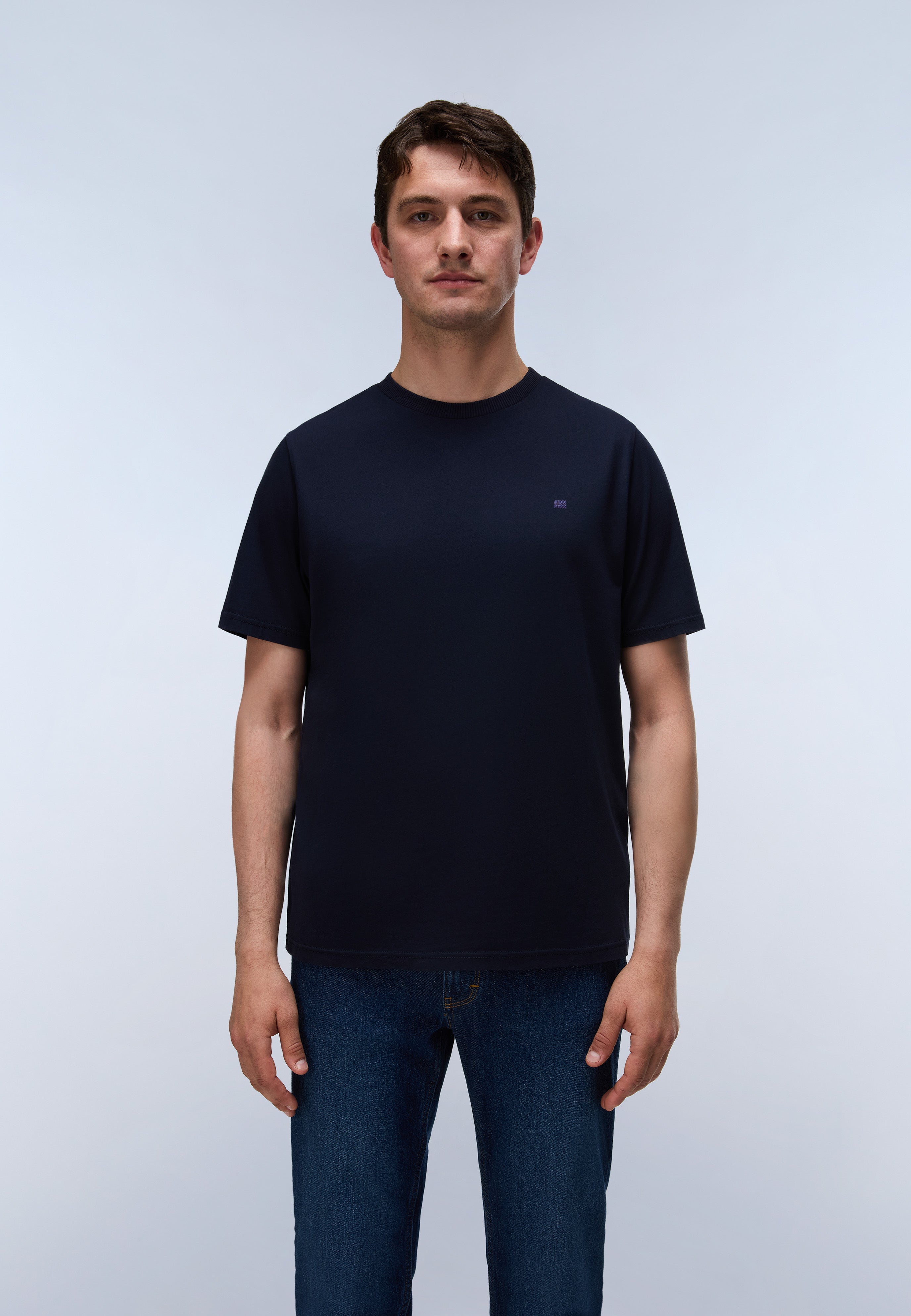 Napapijri Nedles Jersey Short Sleeve T-Shirt Men Dark Blue