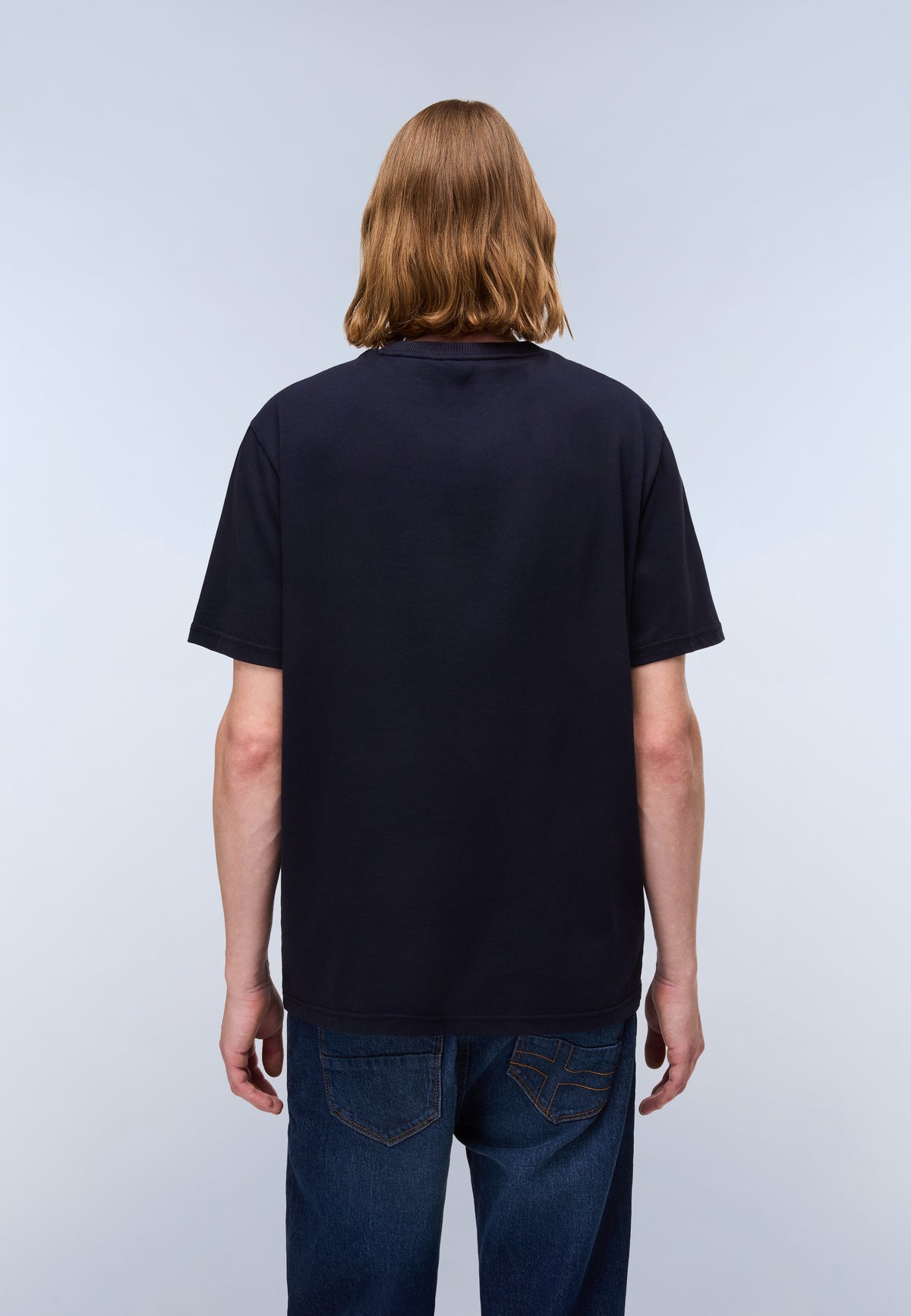 T-shirt a Maniche Corte Nedles in Jersey Blu Scuro - 4