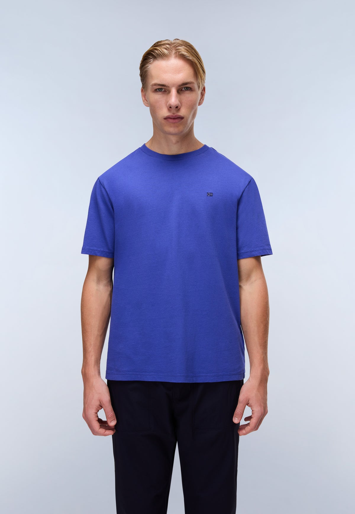 T-shirt a Maniche Corte Nedles in Jersey Blu Royal - 3