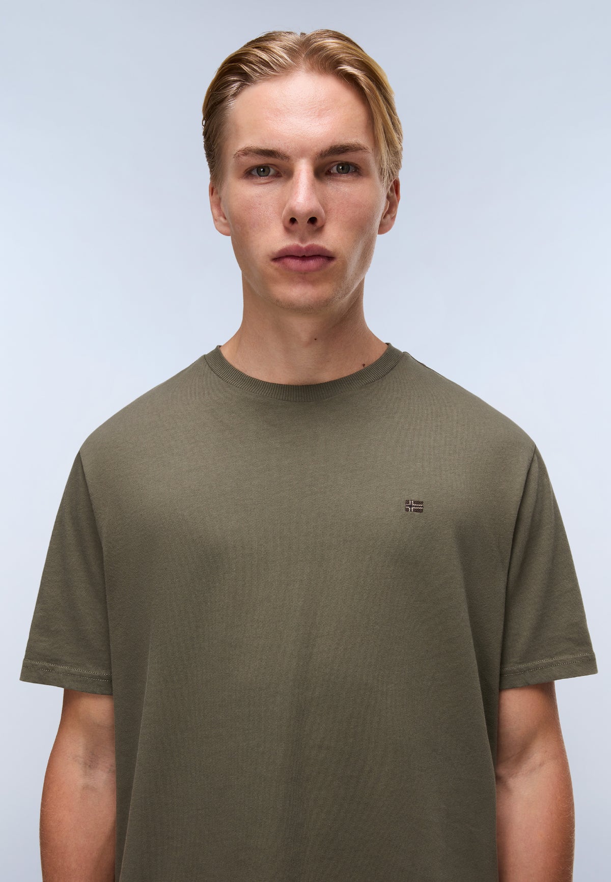 T-shirt a Maniche Corte Nedles in Jersey Verde Tea Leaf - 2