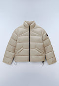 Amira Puffer Jacket Beige Silver - 1