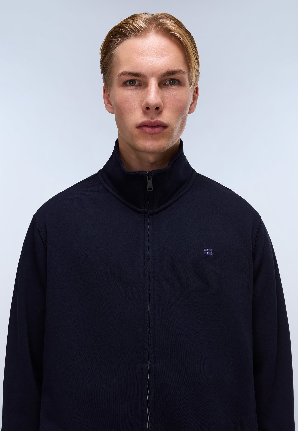 Nedles French Terry Full-Zip Sweatshirt Dark Blue - 2