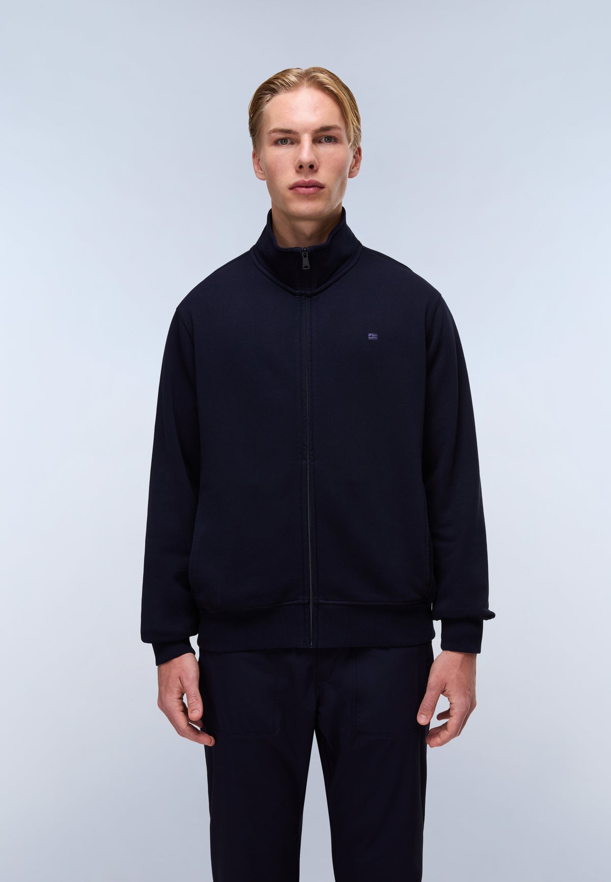 Nedles French Terry Full-Zip Sweatshirt Dark Blue - 3