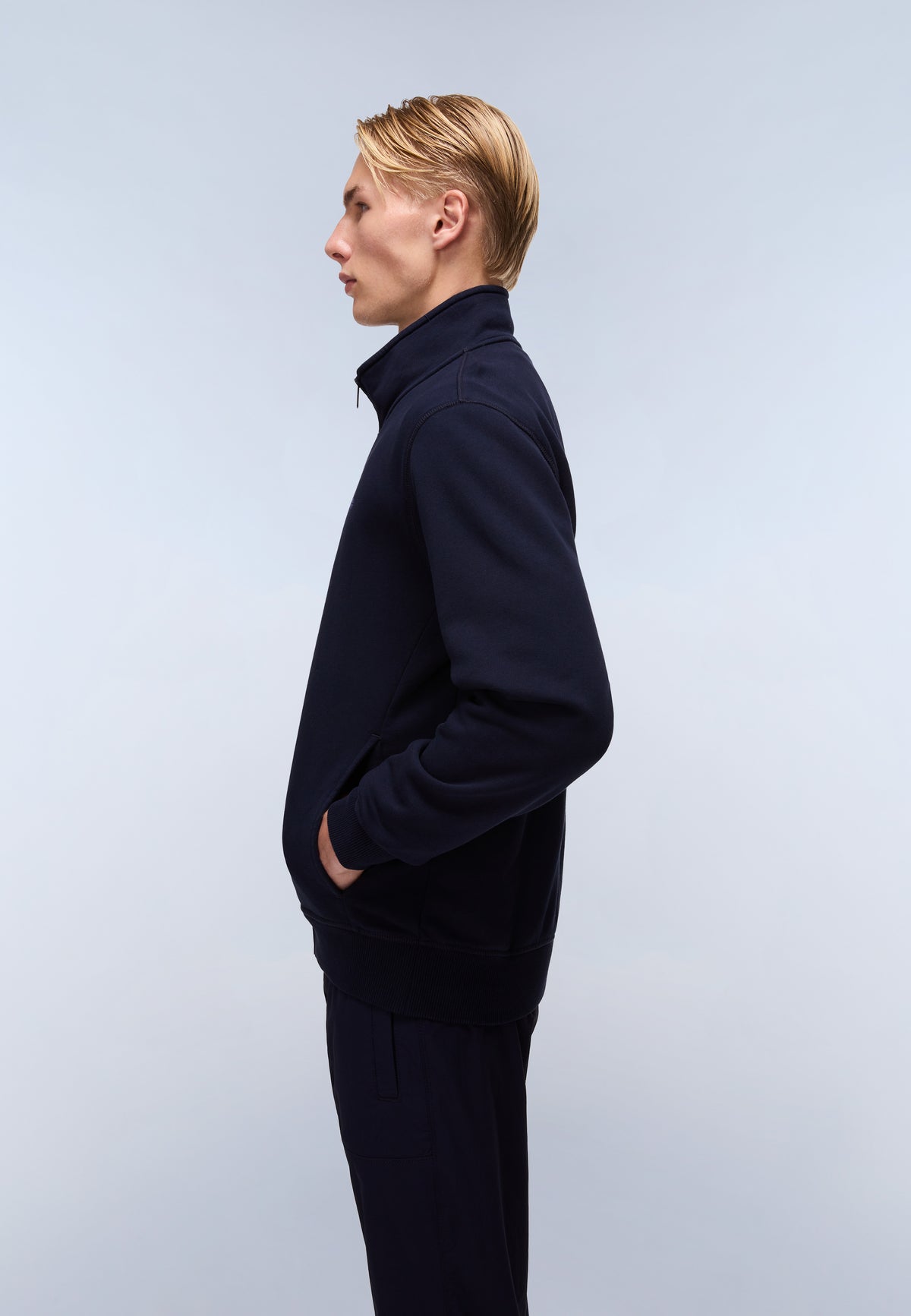 Nedles French Terry Full-Zip Sweatshirt Dark Blue - 4