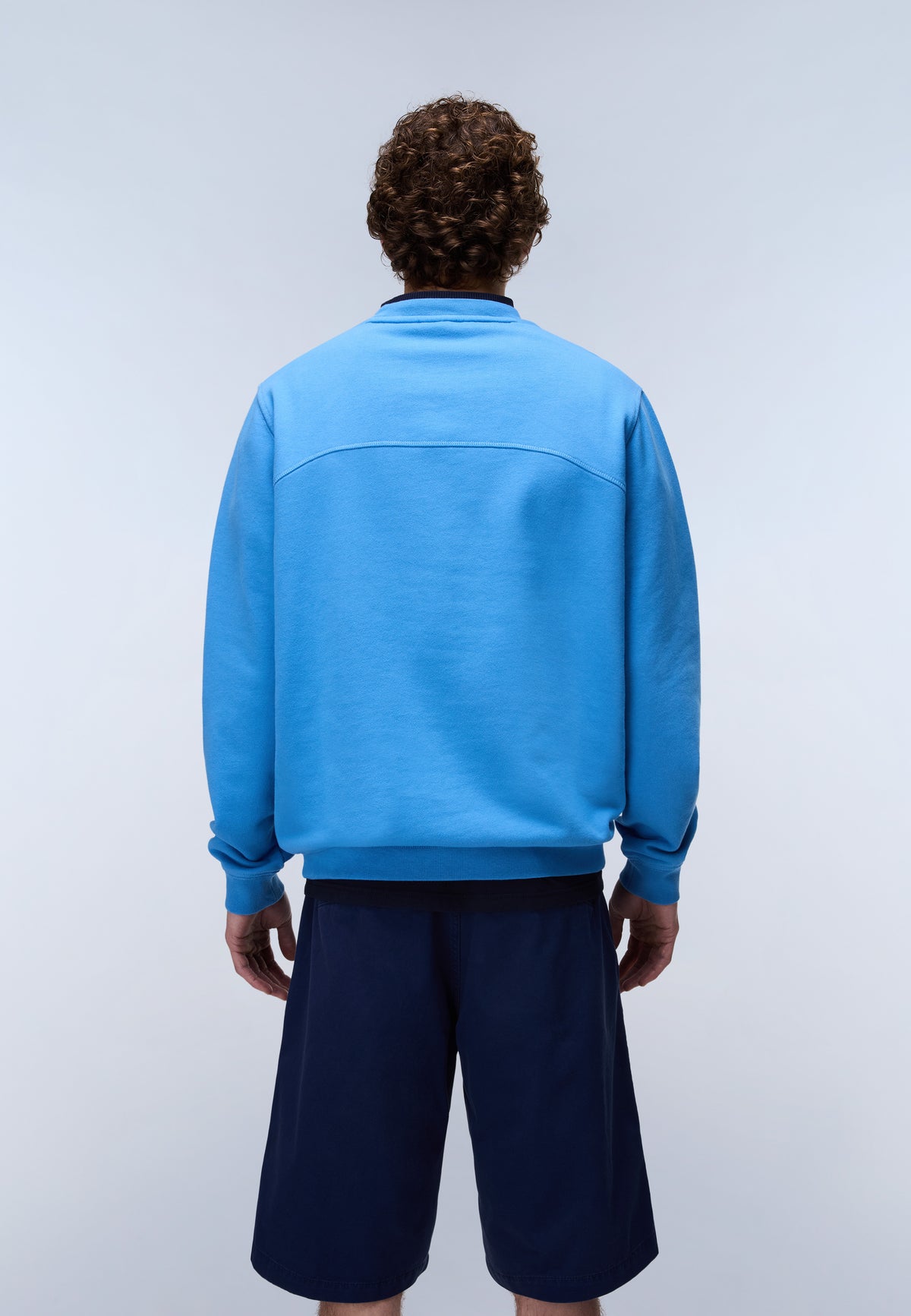 Felpa Badge in French Terry Azzurro - 4