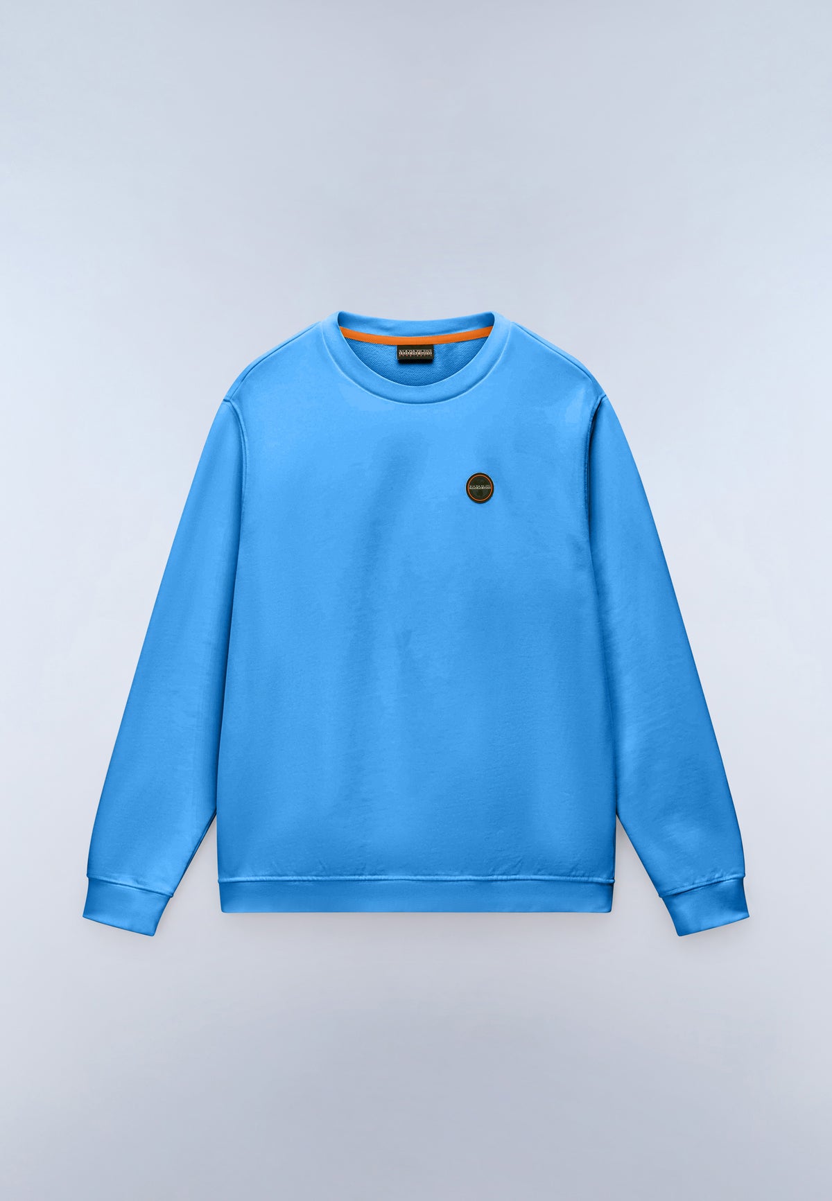 Felpa Badge in French Terry Azzurro - 1