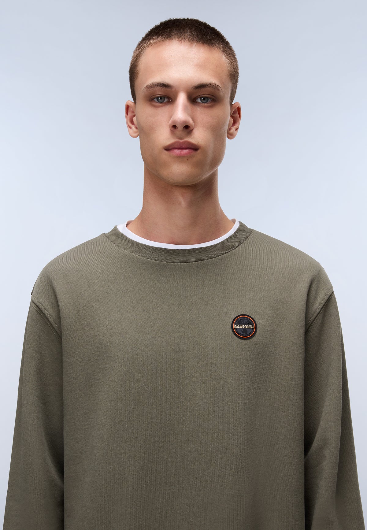 Badge French Terry Sweatshirt Green Tea Leaf - 2