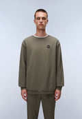 Badge French Terry Sweatshirt Green Tea Leaf - 3