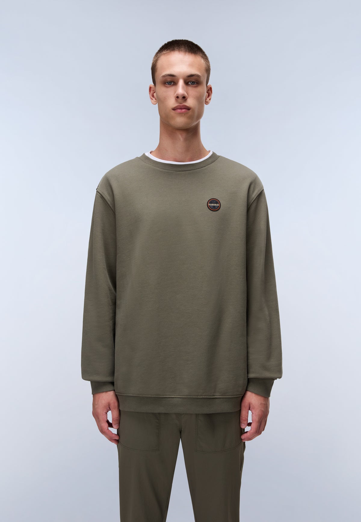Badge French Terry Sweatshirt Green Tea Leaf - 3