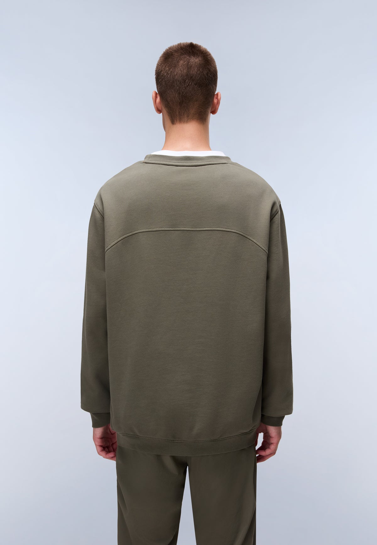 Badge French Terry Sweatshirt Green Tea Leaf - 4