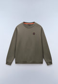 Badge French Terry Sweatshirt Green Tea Leaf - 1