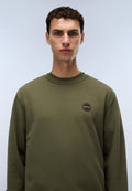 Napapijri Badge French Terry Sweatshirt Green Olive Night Men - 2