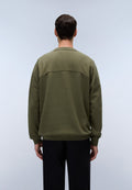 Napapijri Badge French Terry Sweatshirt Green Olive Night Men - 4