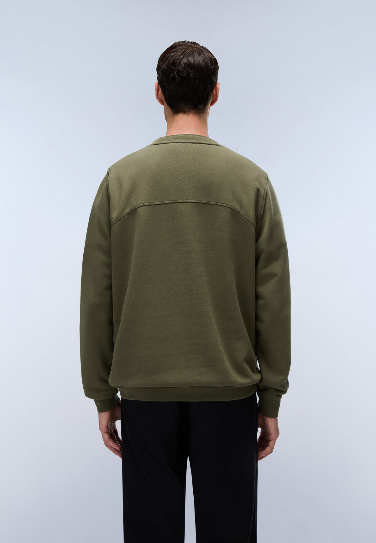 Napapijri Badge French Terry Sweatshirt Green Olive Night Men - 4