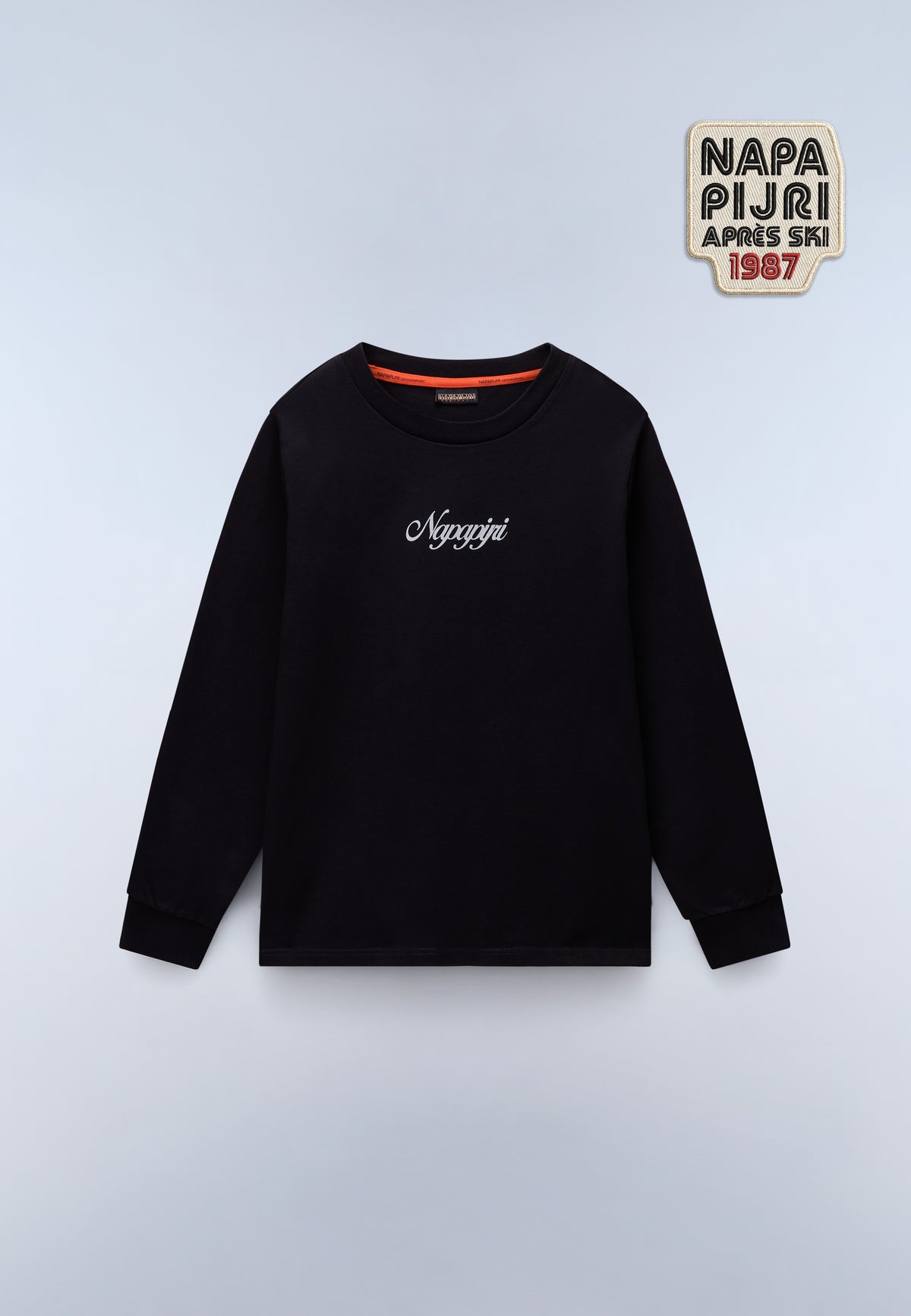 Langärmeliges Jersey-T-Shirt Fiemme Schwarz - 1