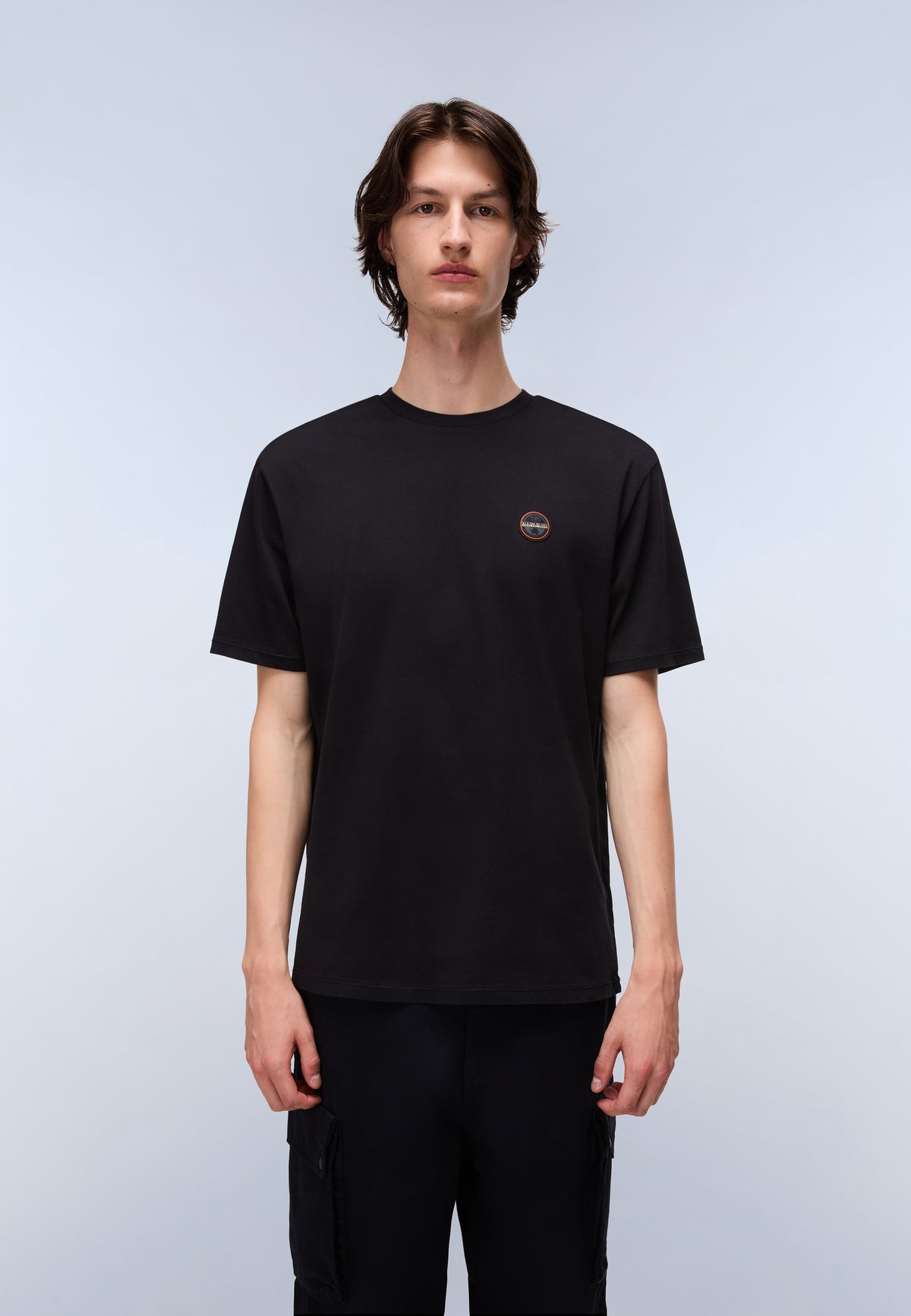 T-Shirt à Manches Courtes en Jersey Badge Noir - 3