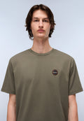 T-Shirt à Manches Courtes en Jersey Badge Vert Tea Leaf - 2