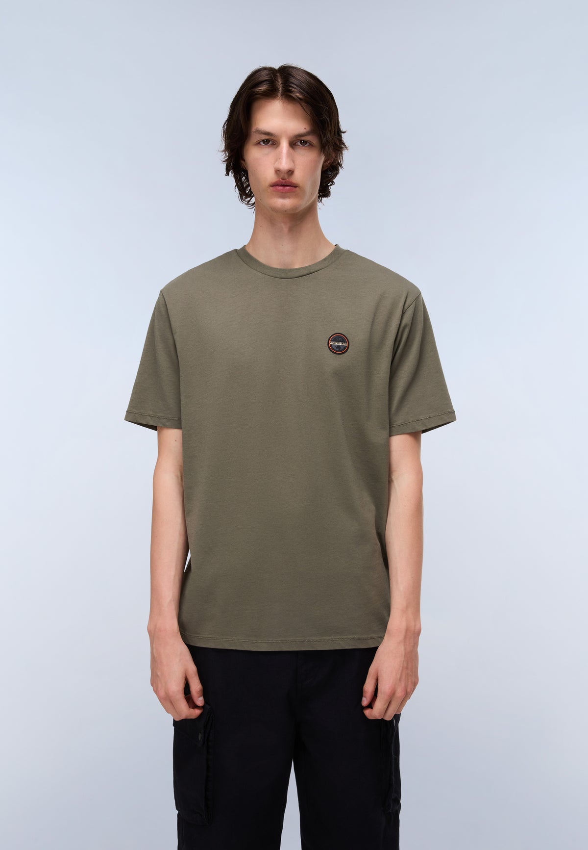T-Shirt à Manches Courtes en Jersey Badge Vert Tea Leaf - 3