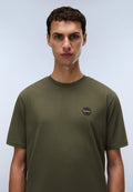 Napapijri Kurzärmeliges Jersey-T-Shirt Badge Grün Olive Night Herren - 2