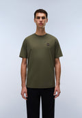 Napapijri Kurzärmeliges Jersey-T-Shirt Badge Grün Olive Night Herren - 3